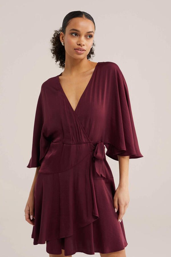 WE Fashion korte jurk donkerrood