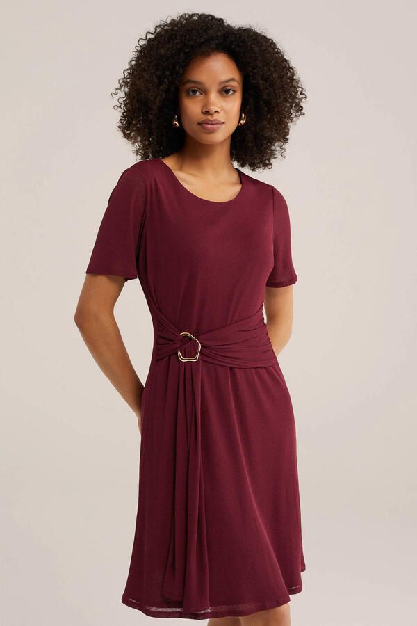 WE Fashion korte jurk donkerrood