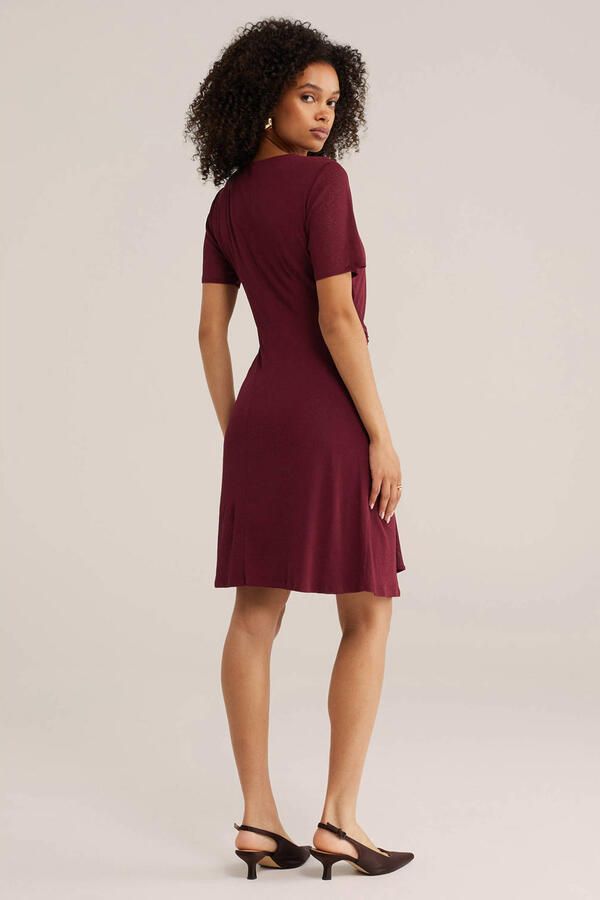 WE Fashion korte jurk donkerrood - Foto 3