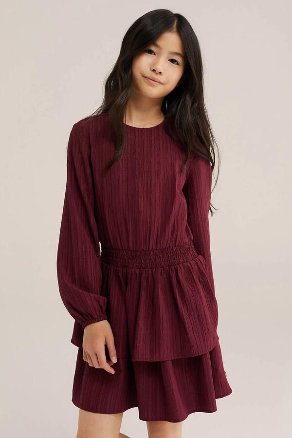 WE Fashion korte jurk donkerrood