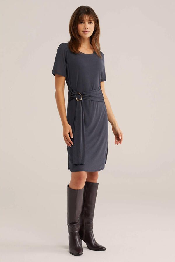 WE Fashion korte jurk grijsblauw