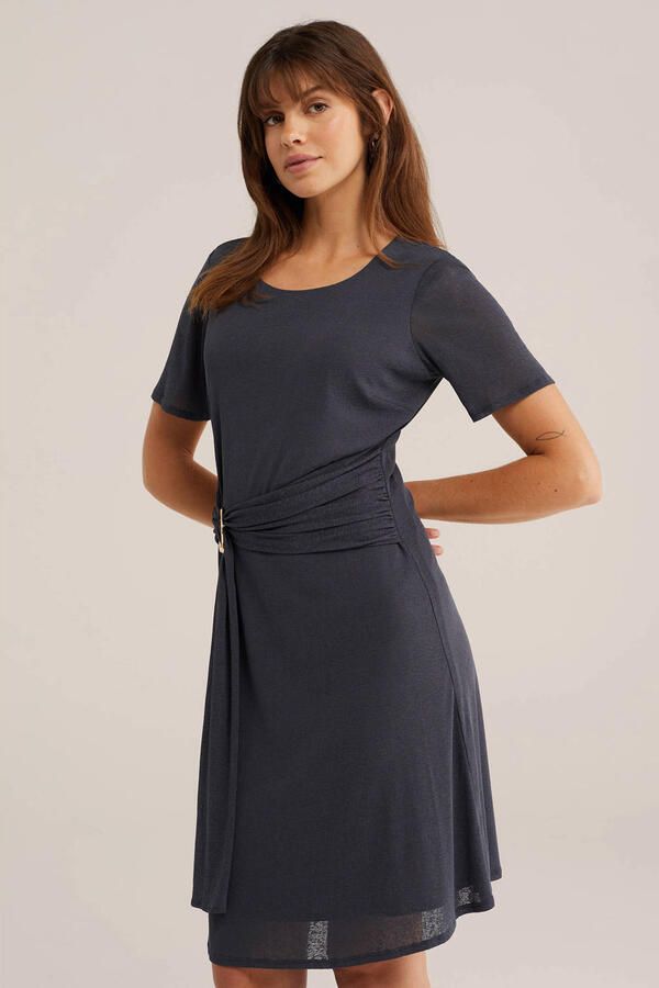 WE Fashion korte jurk grijsblauw - Foto 3