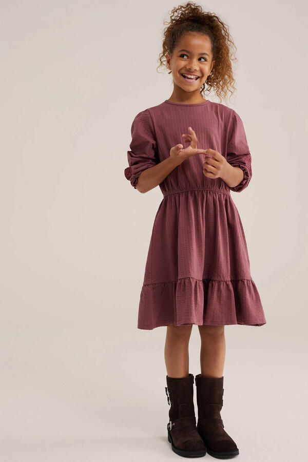 WE Fashion korte jurk met borduursels oudroze - Foto 3
