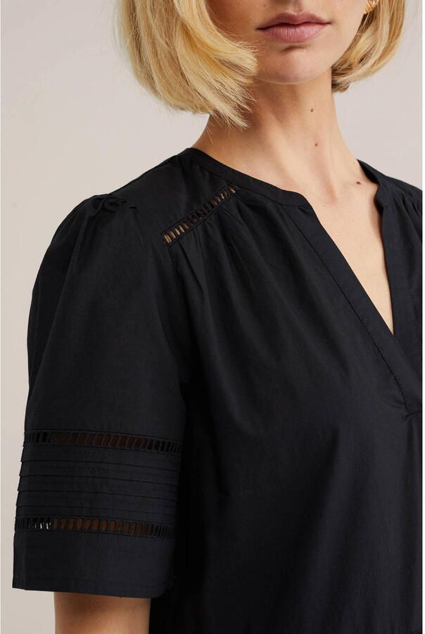 WE Fashion korte jurk met broderie zwart - Foto 2