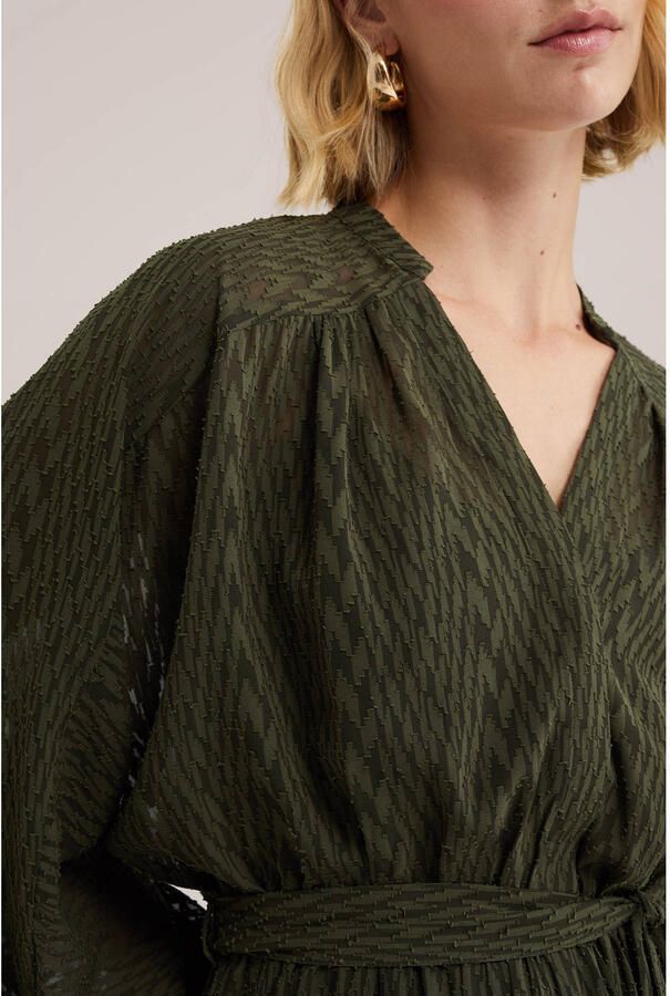WE Fashion korte jurk met ceintuur groen - Foto 2