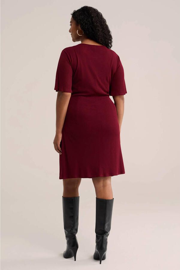 WE Fashion Curve korte jurk Plus Size donkerrood - Foto 2