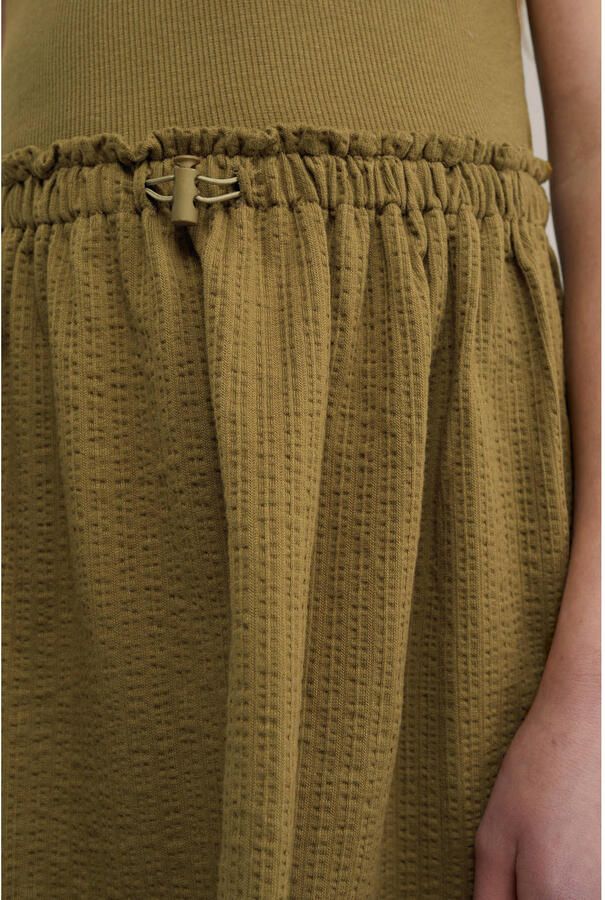 WE Fashion korte jurk rib gebreid kaki - Foto 2