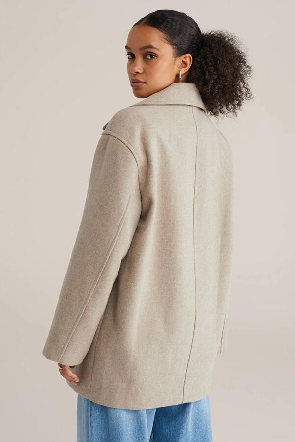 WE Fashion korte wollen mantel beige - Foto 3