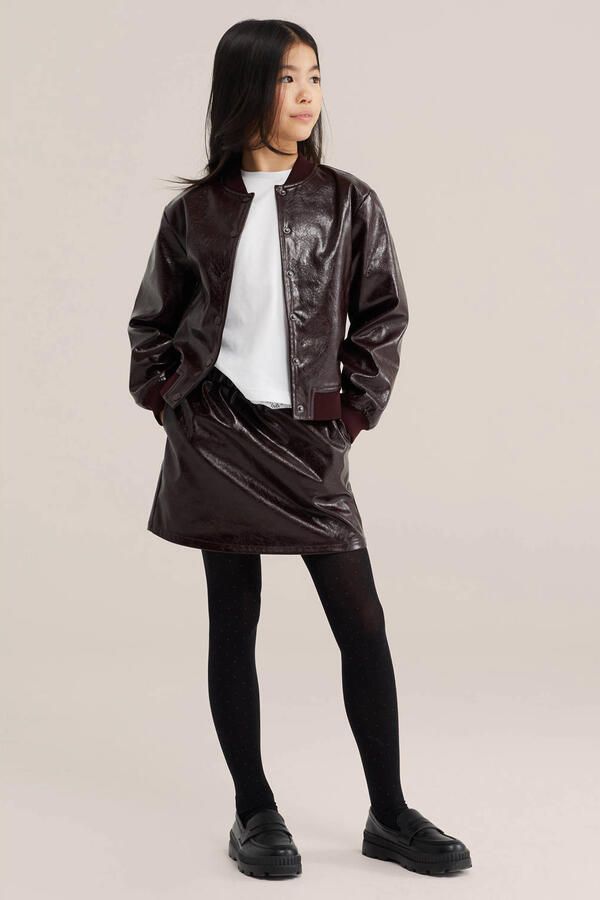 WE Fashion lak bomberjack donkerrood - Foto 3