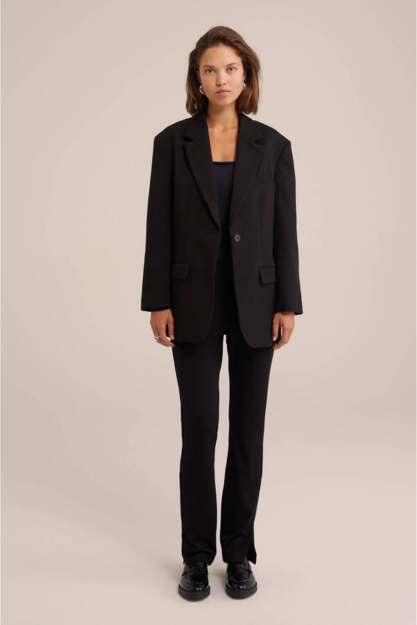WE Fashion legging met split zwart