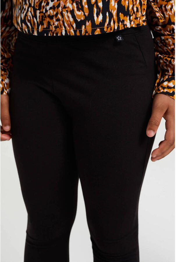 WE Fashion legging set van 2 zwart Meisjes Stretchkatoen Effen 110 116 - Foto 2