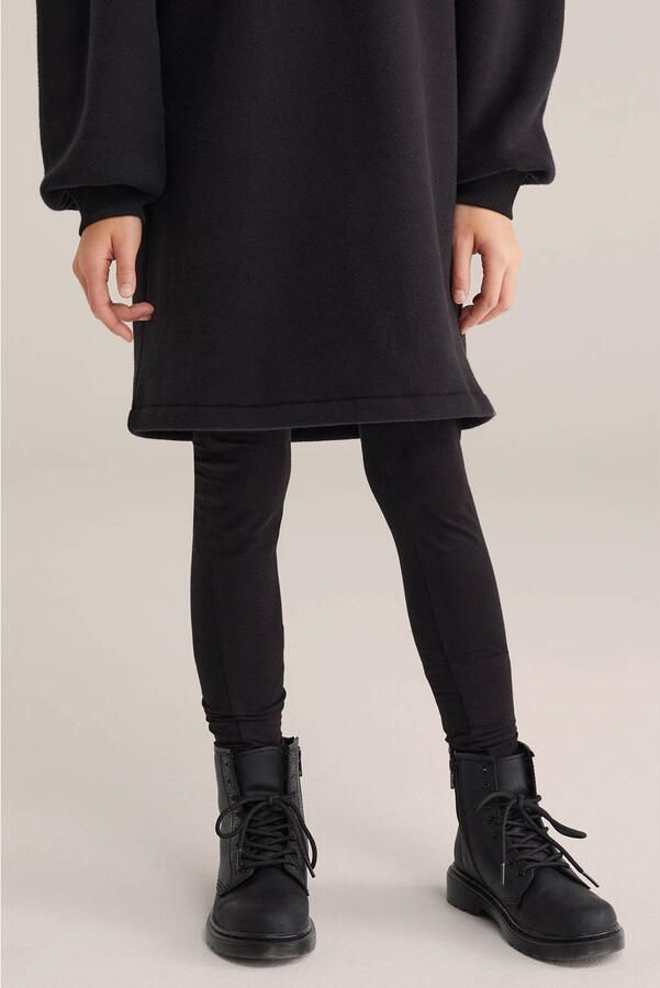 WE Fashion legging zwart Meisjes Stretchkatoen Effen 110 116