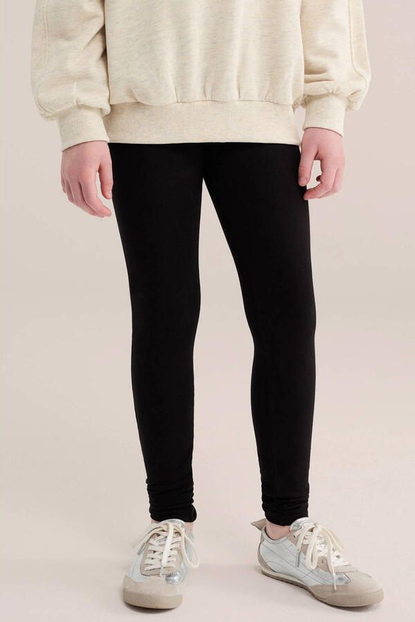 WE Fashion legging set van 2 zwart Meisjes Stretchkatoen Effen 110 116 - Foto 5