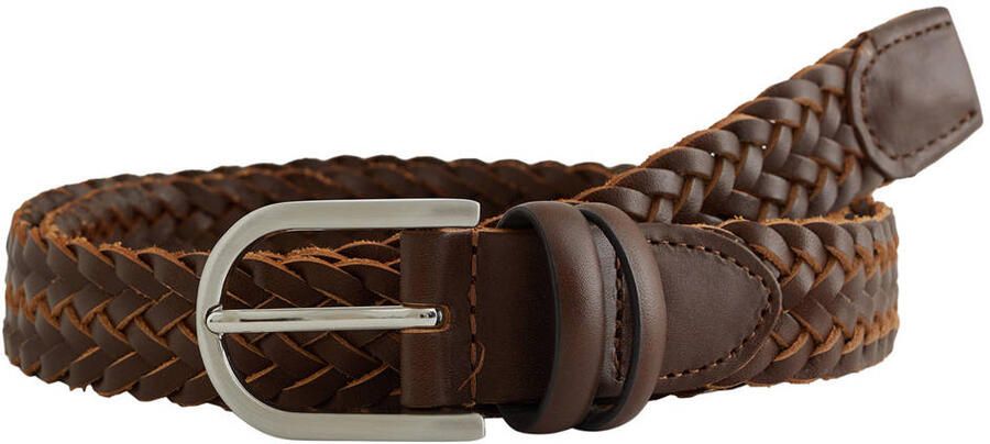 WE Fashion leren gevlochten riem bruin