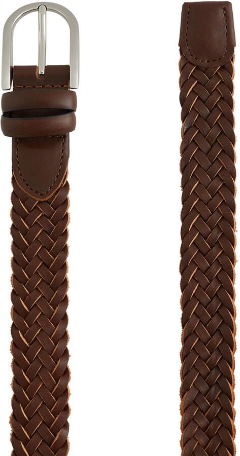 WE Fashion leren gevlochten riem bruin - Foto 2