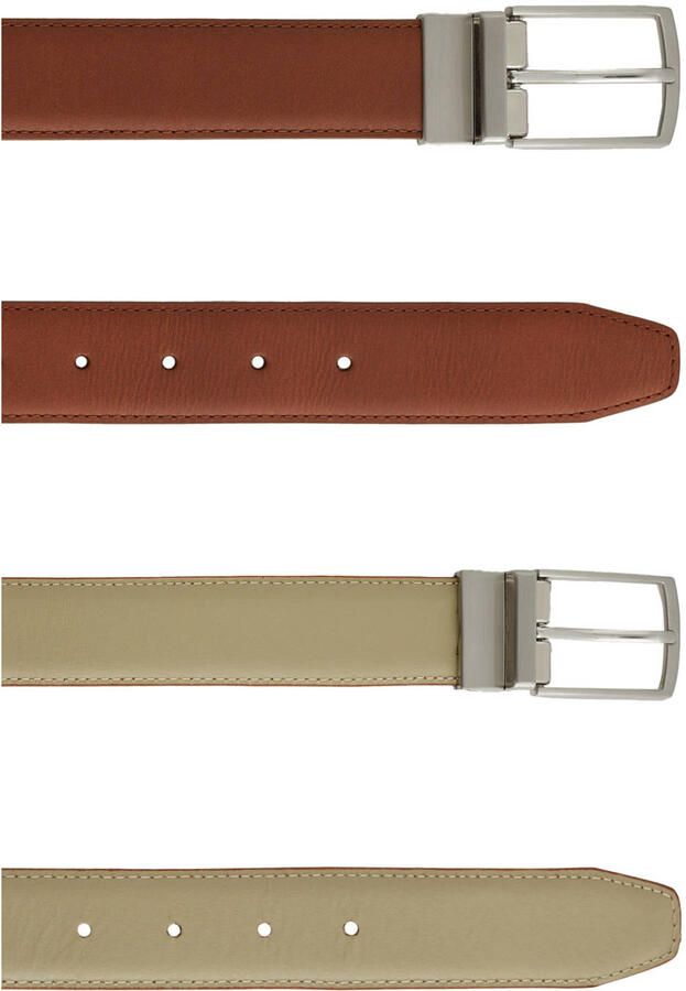 WE Fashion leren reversible riem groen bruin - Foto 2