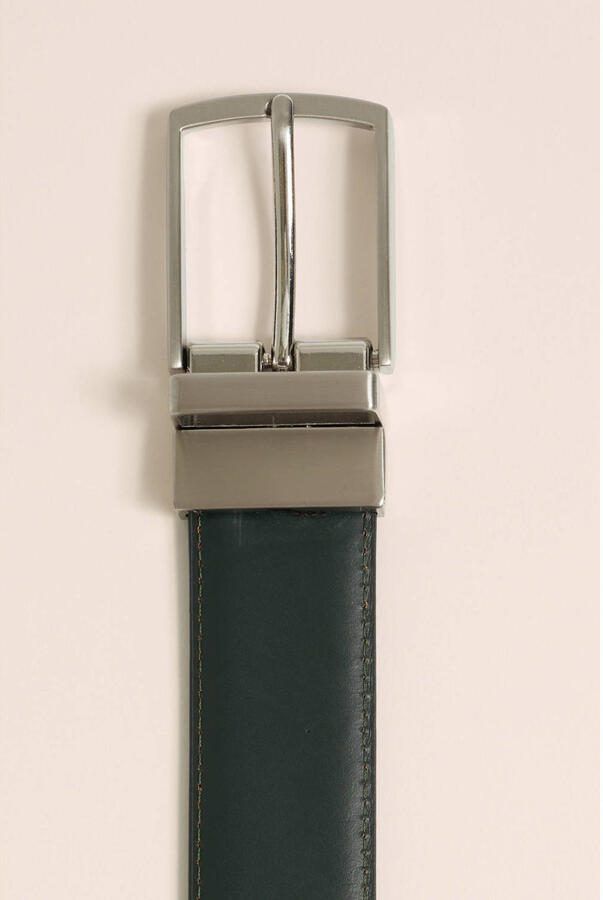 WE Fashion leren reversible riem zwart donkerbruin - Foto 2