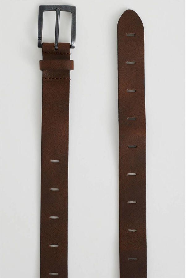 WE Fashion leren riem bruin Jongens Leer Effen 85 cm