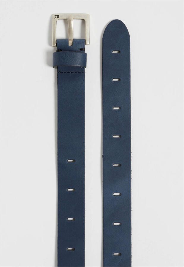 WE Fashion leren riem donkerblauw Jongens Leer Effen 65 cm
