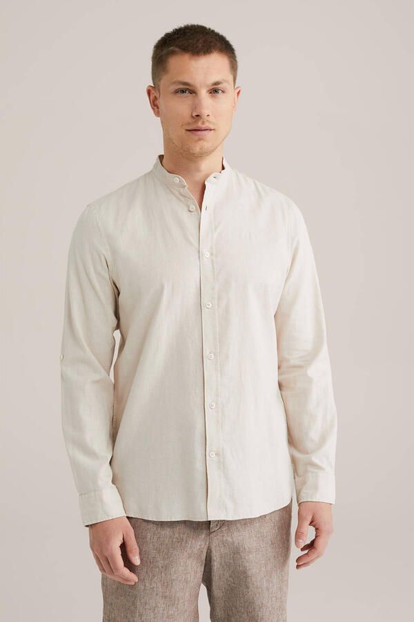 WE Fashion linnen casual overhemd ecru