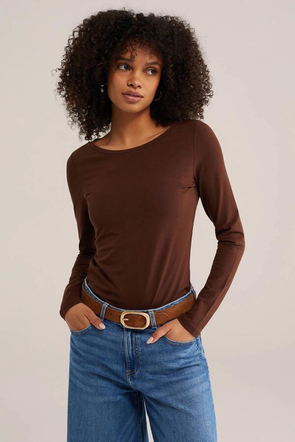 WE Fashion longsleeve bruin