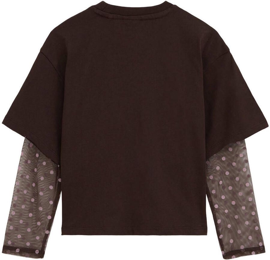 WE Fashion longsleeve bruin roze - Foto 2
