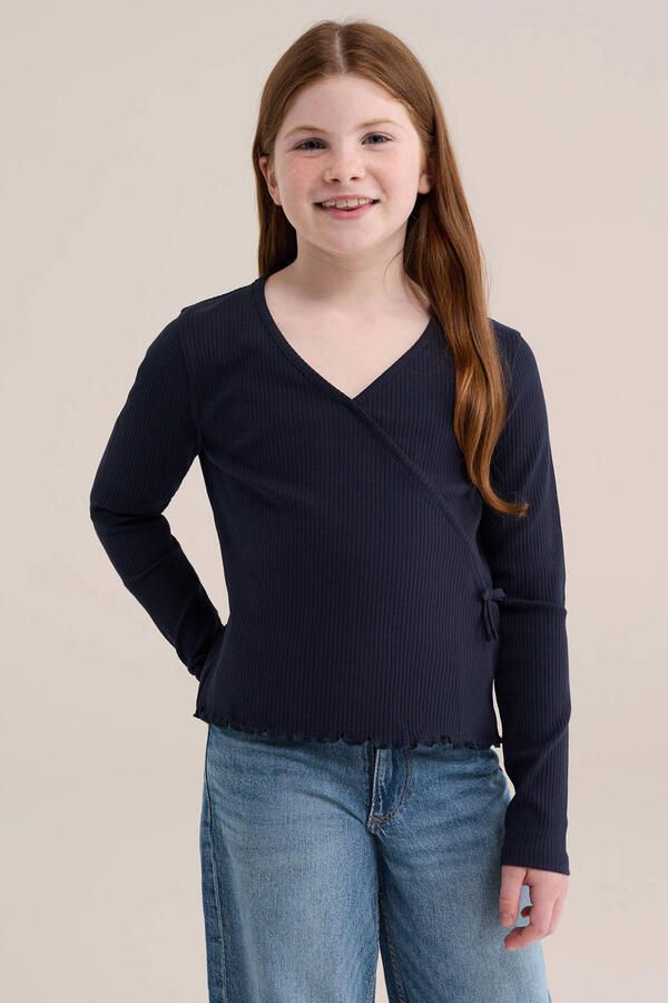 WE Fashion longsleeve donkerblauw