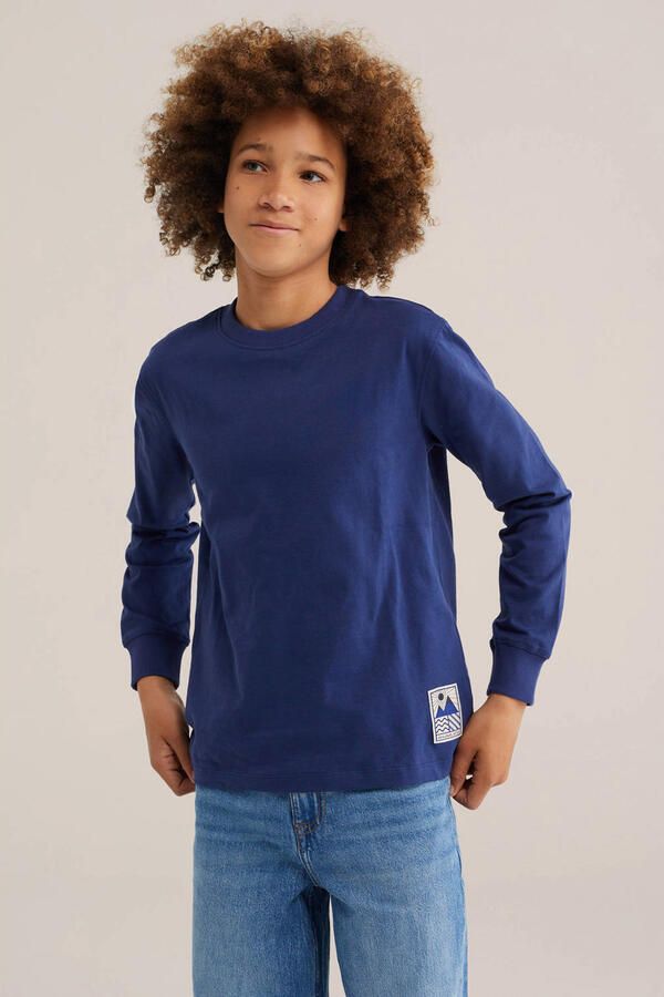 WE Fashion longsleeve donkerblauw