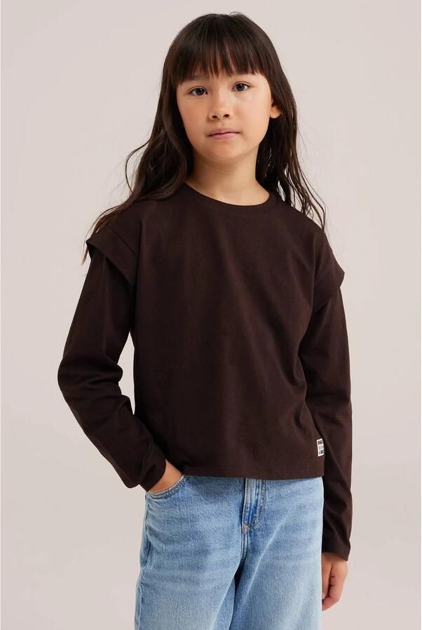WE Fashion longsleeve donkerbruin