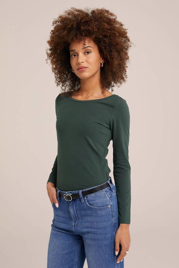 WE Fashion longsleeve donkergroen