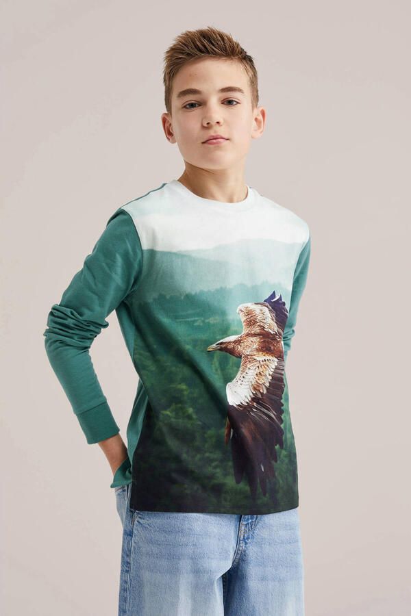 WE Fashion longsleeve donkergroen