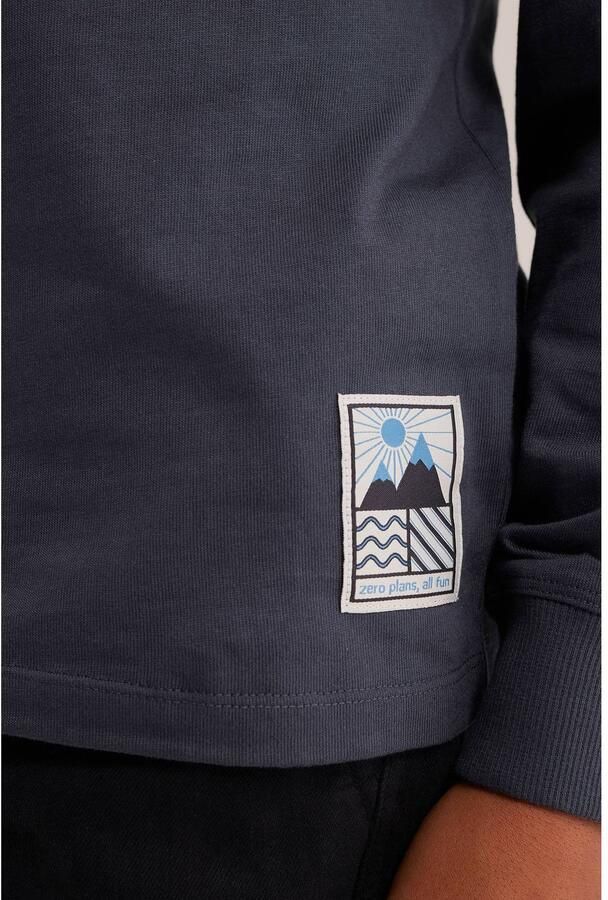 WE Fashion longsleeve grijs Jongens Katoen Ronde hals Effen - Foto 2