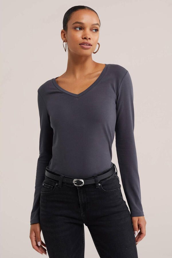WE Fashion longsleeve grijsblauw