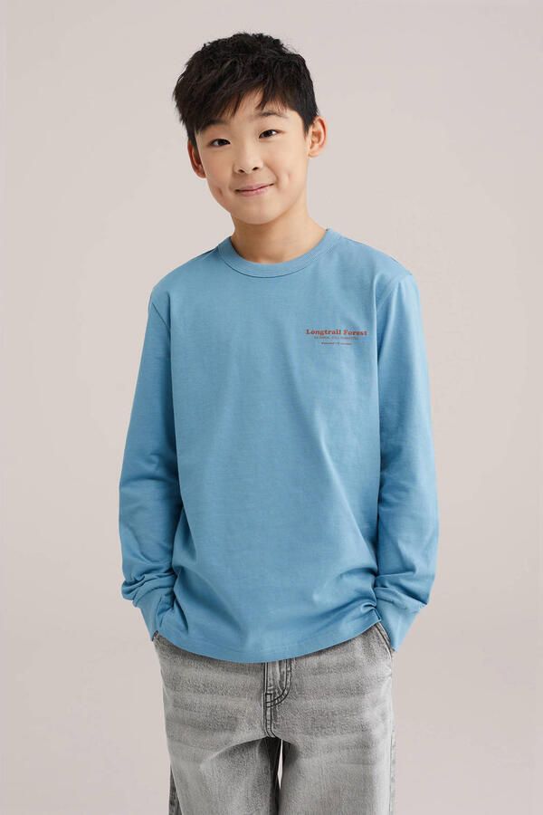 WE Fashion longsleeve met backprint blauw