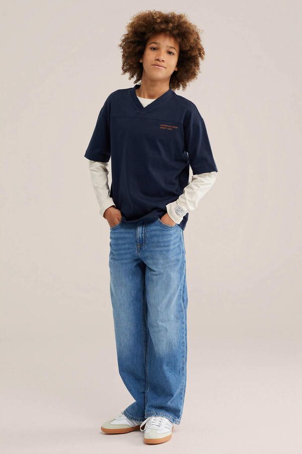 WE Fashion longsleeve met backprint donkerblauw - Foto 2