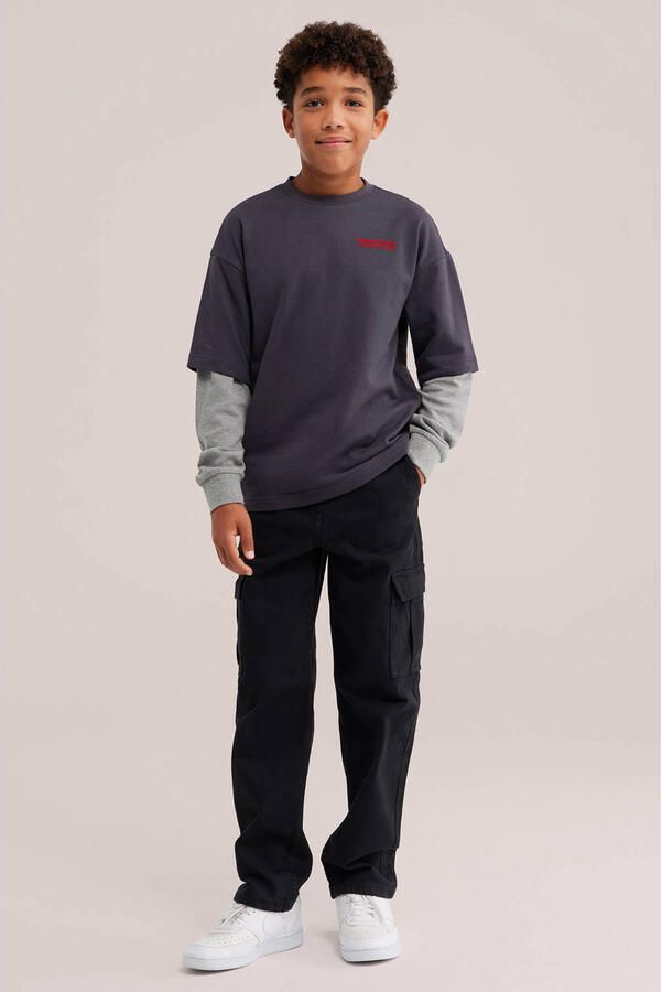 WE Fashion longsleeve met backprint grijs - Foto 2