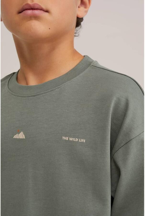 WE Fashion longsleeve met backprint groen - Foto 2