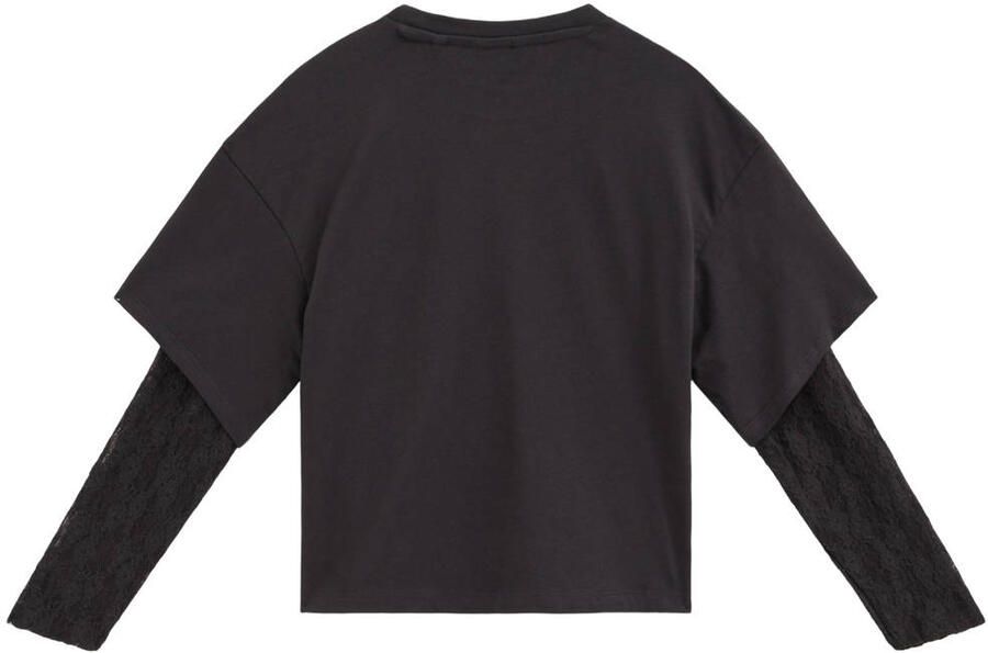 WE Fashion longsleeve met print antraciet - Foto 3
