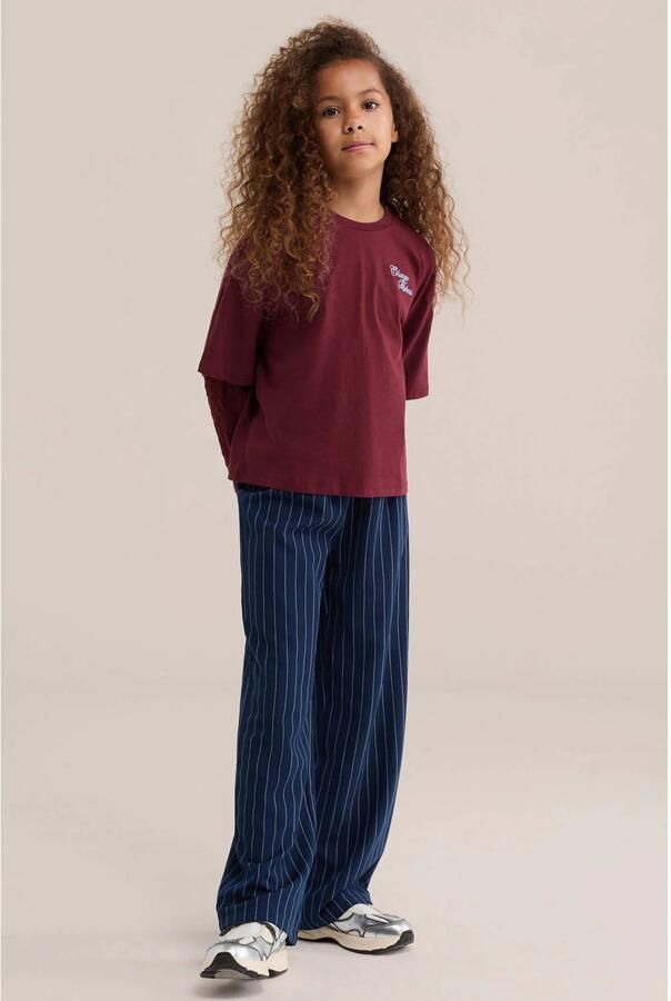 WE Fashion longsleeve met print donkerrood - Foto 2