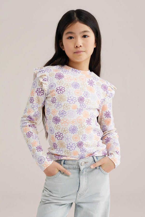 WE Fashion longsleeve rib gebreid ecru