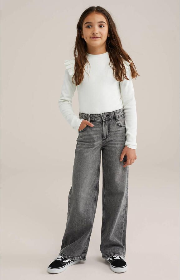 WE Fashion longsleeve rib gebreid wit - Foto 3