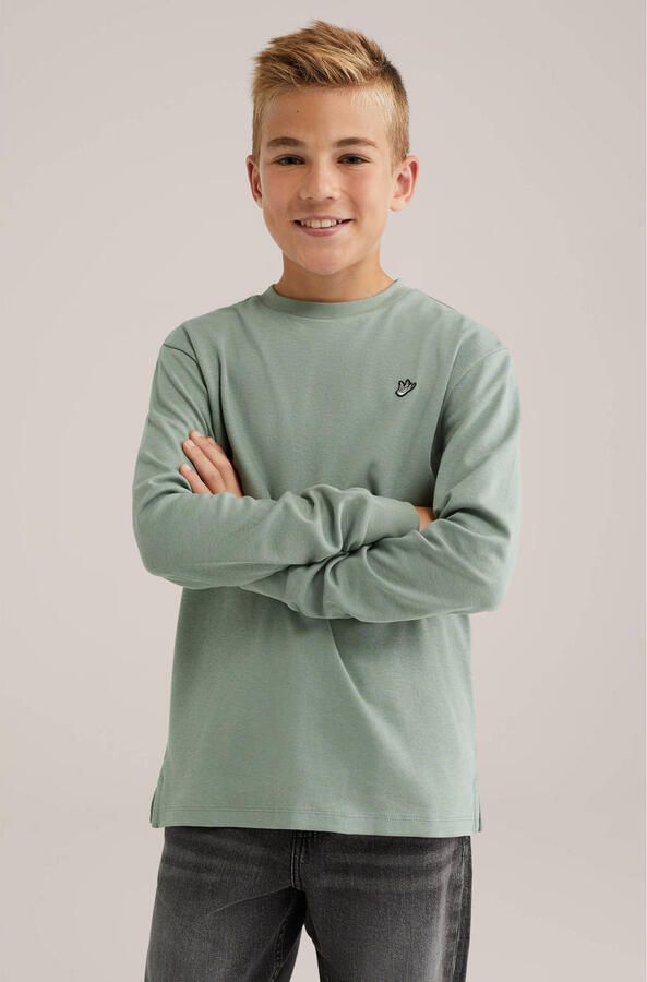 WE Fashion longsleeve saliegroen