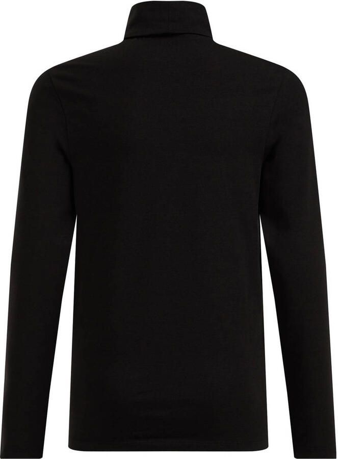 WE Fashion longsleeve zwart Jongens Stretchkatoen Col Effen 170 176