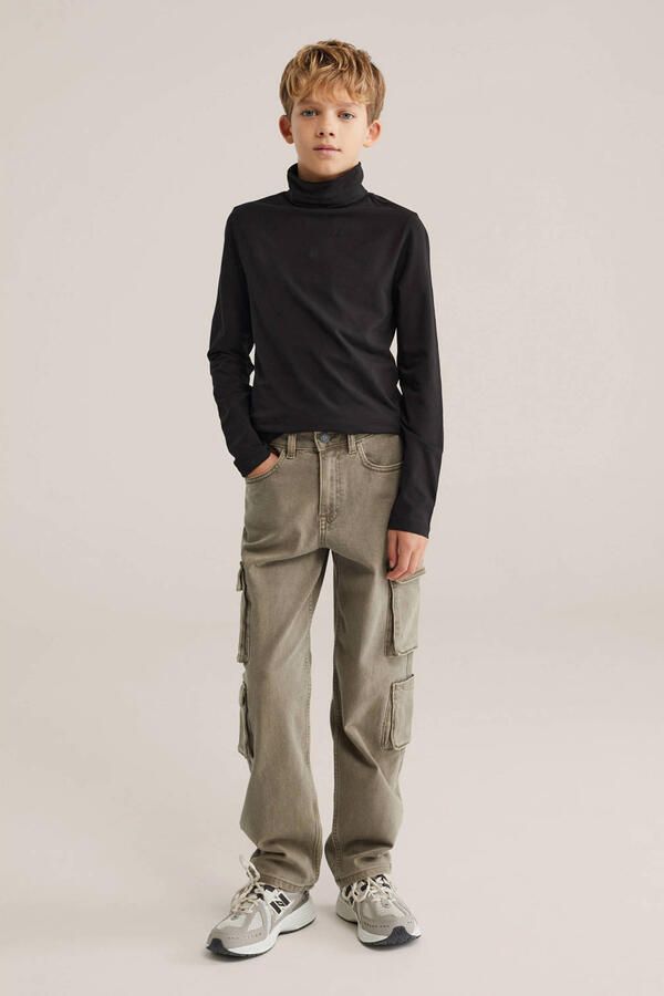 WE Fashion longsleeve zwart Jongens Stretchkatoen Col Effen 110 116 - Foto 5