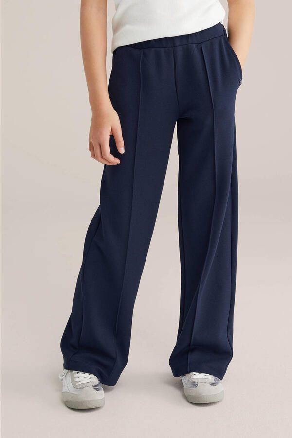 WE Fashion loose casual broek donkerblauw