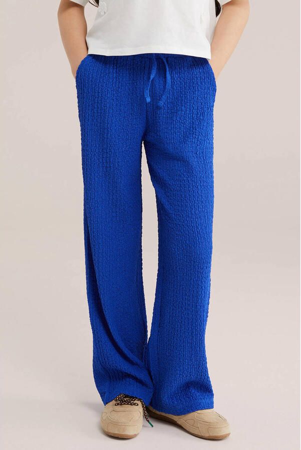 WE Fashion loose casual broek marineblauw