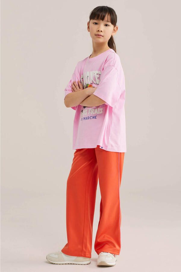 WE Fashion loose casual broek oranje - Foto 3