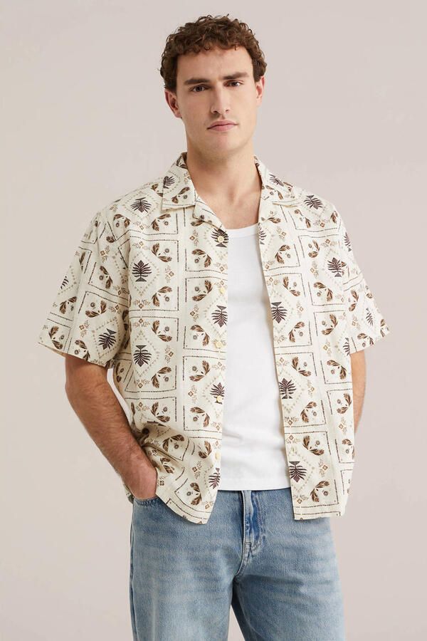 WE Fashion loose casual overhemd beige