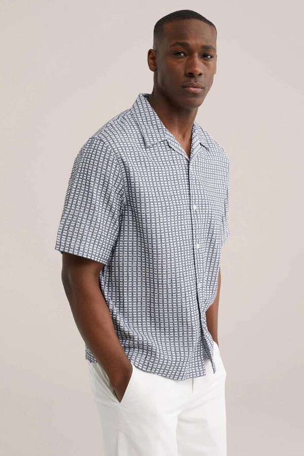 WE Fashion loose casual overhemd blauw