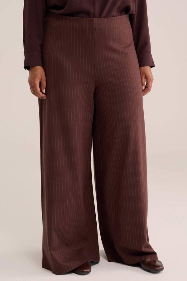 WE Fashion loose fit broek bruin